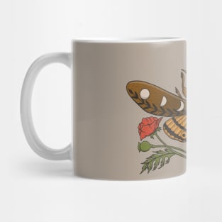 Deaths Head Moth & Poppy Flowers Mug